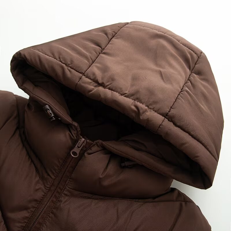 Women's hybrid quilted jacket with padding, hood, and elastic sleeve inserts Amarae