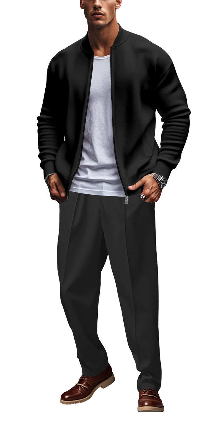 Sporty hoodie jacket for men with zipper and matching training pants Lune London