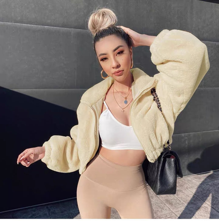 Ladies comfortable fleece jacket with oversized cut Amarae