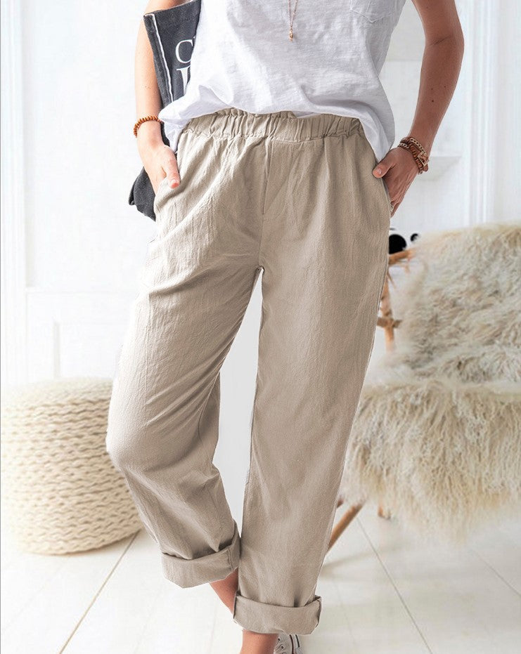 Casual tailored linen pants for women Lune London