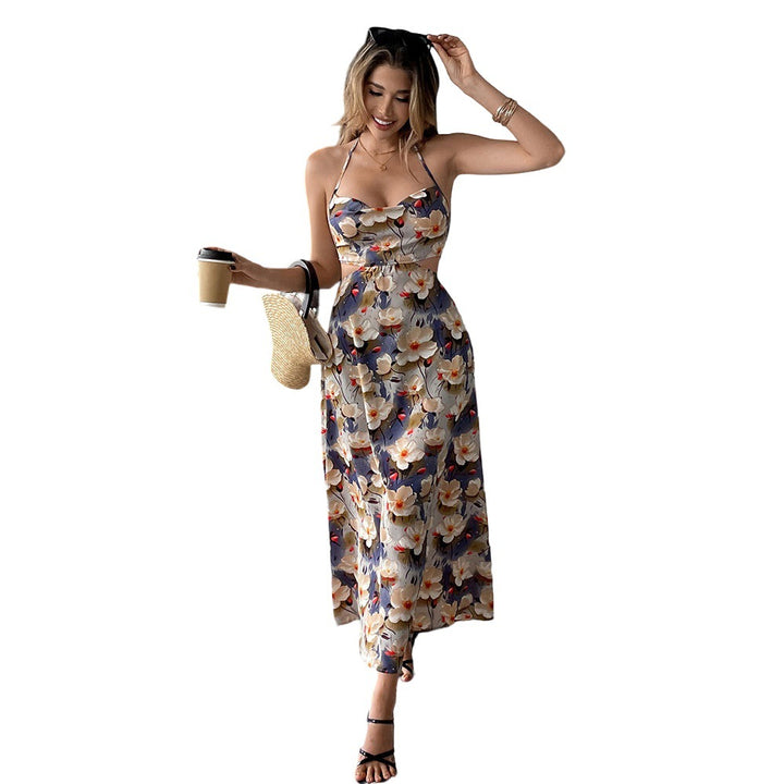 Robe maxi pour femme avec design floral et haut sans bretelles Chic & Stil