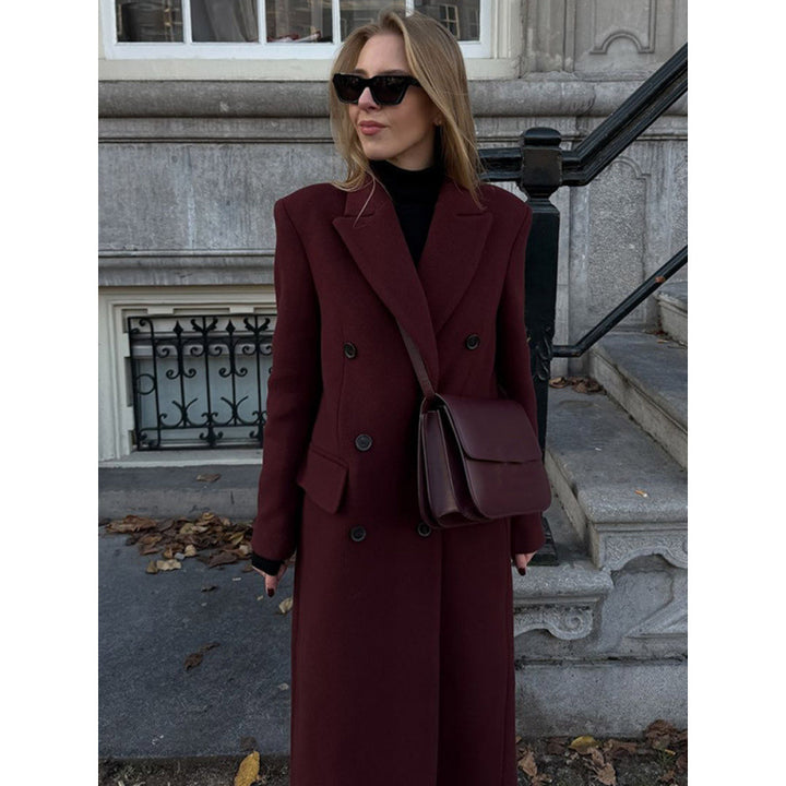 Elegant long wool coat for women Amarae