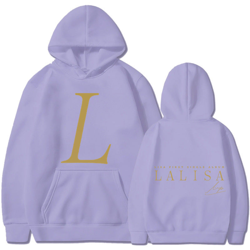 Women's hoodie with stylish initials print and generous kangaroo pocket Lune London