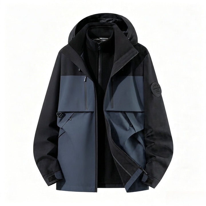 Men's three-layer softshell outdoor jacket with removable fleece lining and hood Amarae