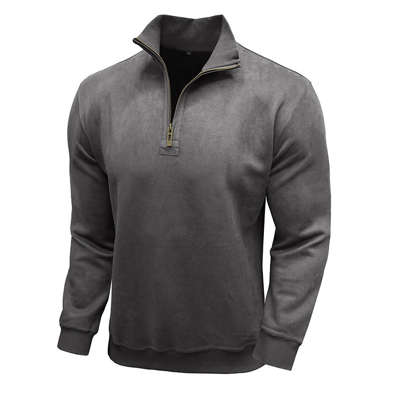 Sporty men's pullover with half-zip Lune London