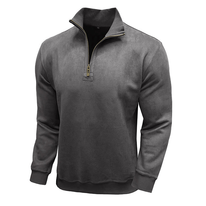 Sporty men's pullover with half-zip Lune London