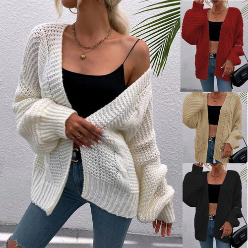 Women Open front knit cardigan with practical pockets Amarae