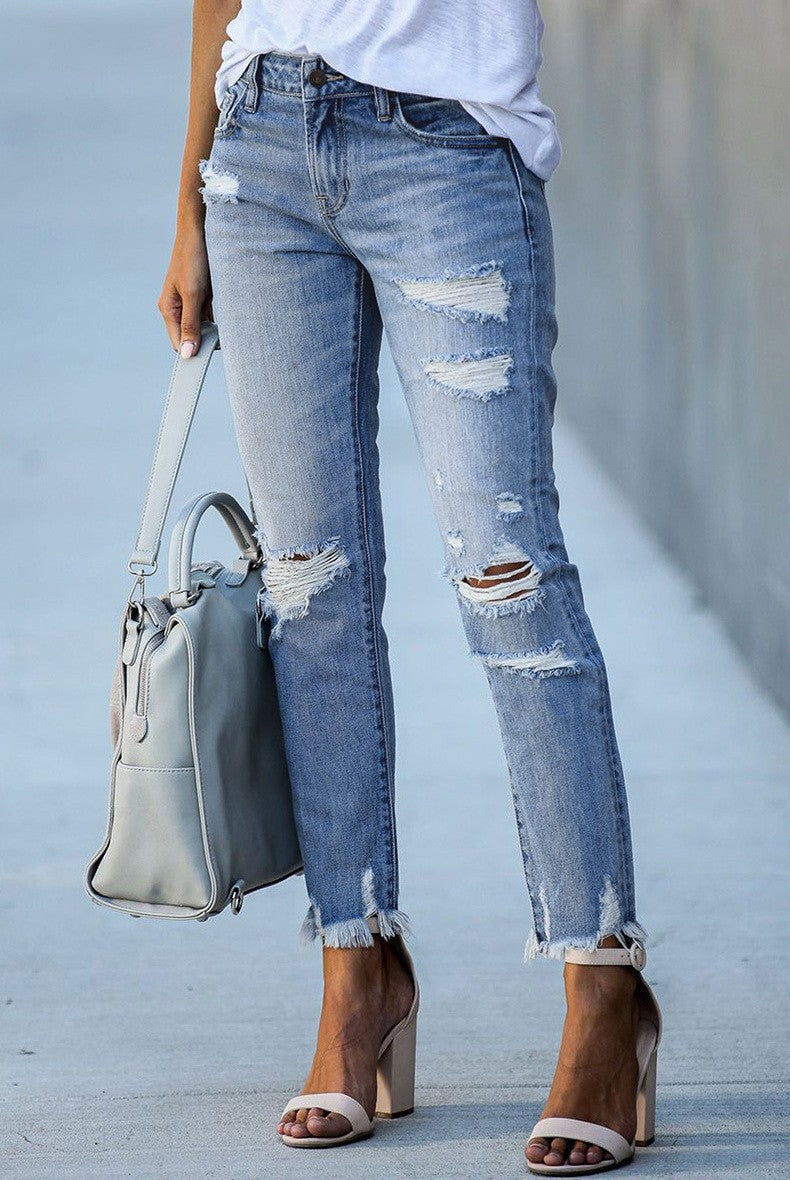 Chic and Stylish Destroyed Jeans for Women