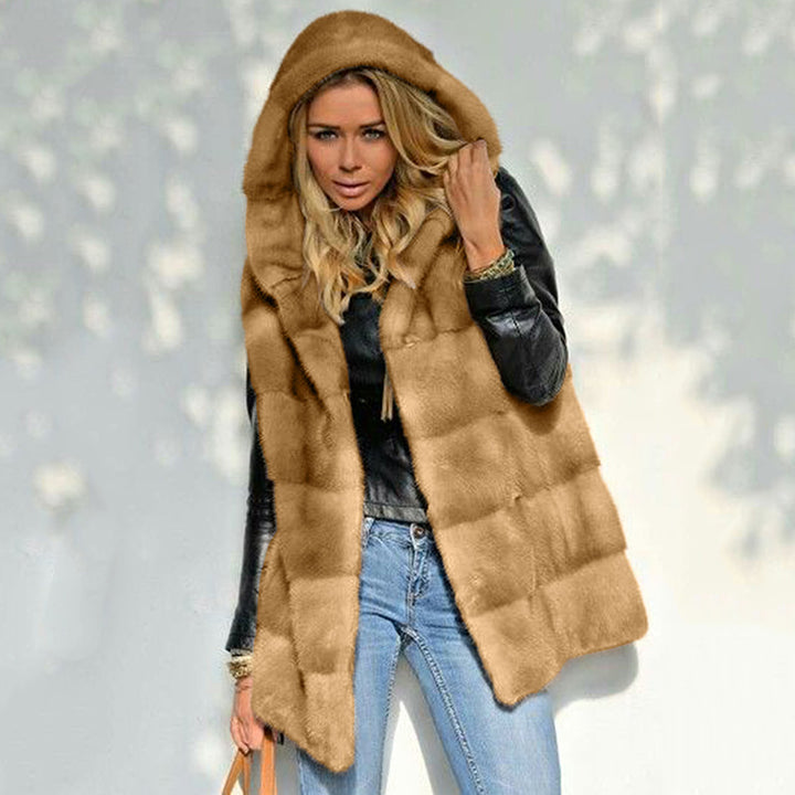 Fleece vest for ladies with hood Amarae