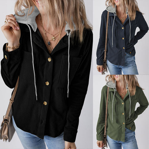 Ladies Elegant Sports Shirt with Hood and Practical Pockets Amarae