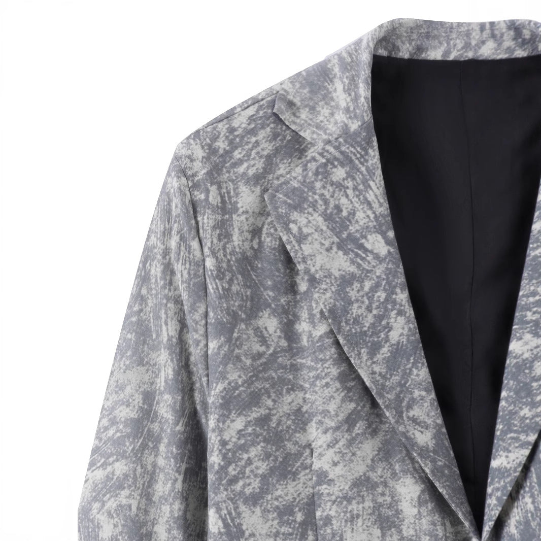 Chic and stylish blazer jacket with modern artistic pattern for men