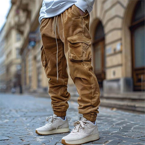 Men's cargo pants with functional pockets and elastic waistband Amarae