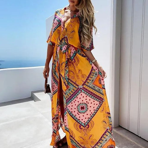 Maxi dress for women with colorful pattern Amarae