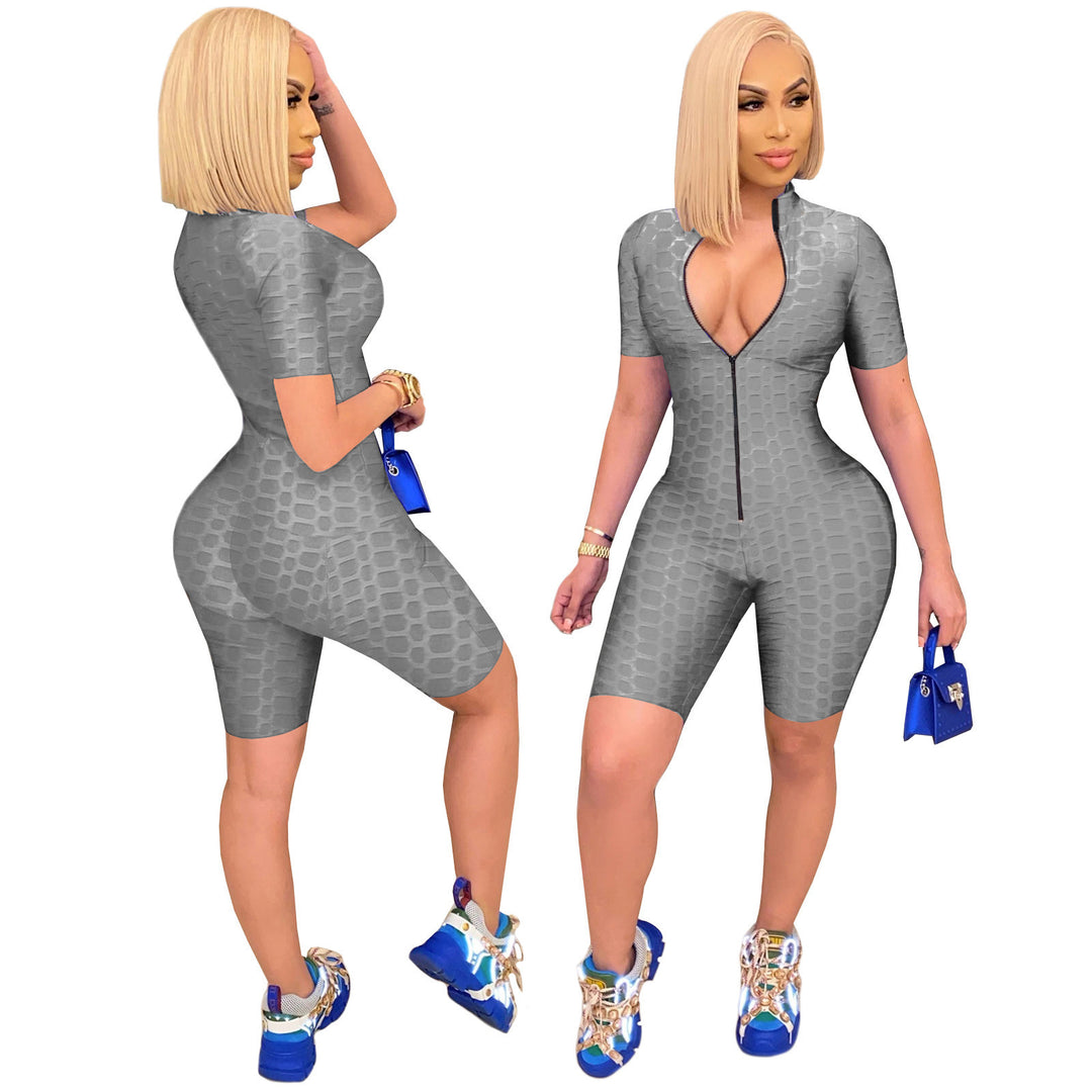 Women's sports jumpsuit with zipper and fitted cut Lune London