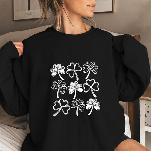 Sweat-shirt pour femmes avec motif de trèfle amusant Chic & Stil