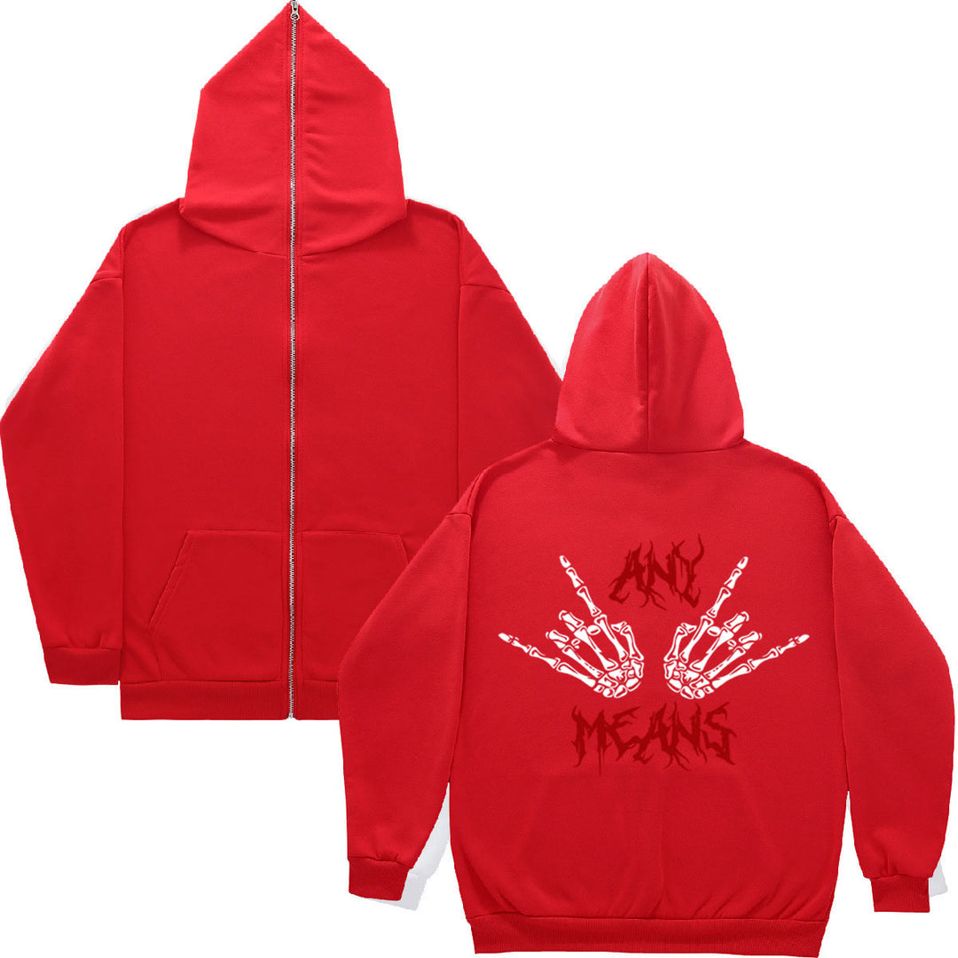 Ladies Zip-Hoodie with unique skeleton pattern and comfortable fit Lune London