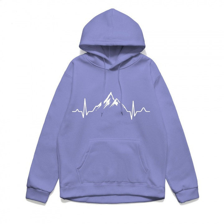 Women's hoodie with stylish mountain motif and high-quality cotton Chic & Stil