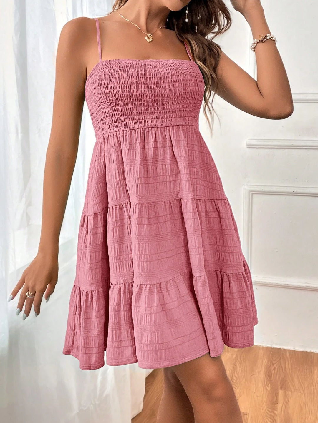 Sleeveless mini dress for women with flared skirt and elastic top Lune London