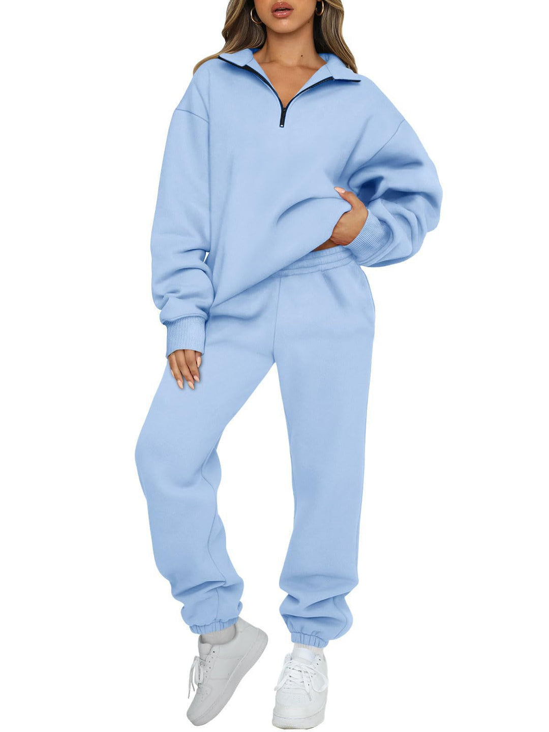 Lune London women's sporty zip sweater and jogger pants set