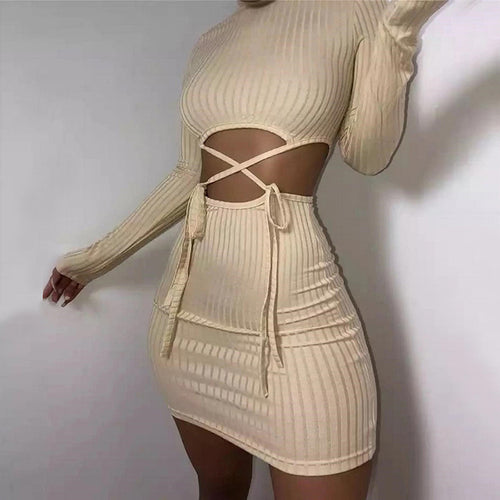 Fitted wrapped dress for women with cut-out details Amarae