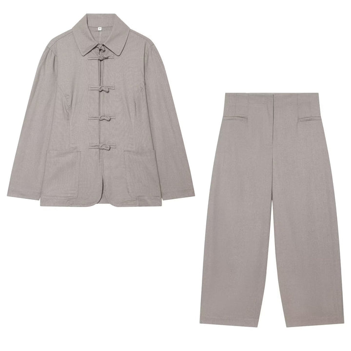 Women high-waisted cropped palazzo pants with concealed front seam Amarae