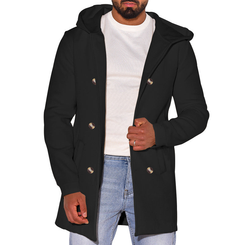 Fashionable men's hooded jacket with double breasted Lune London