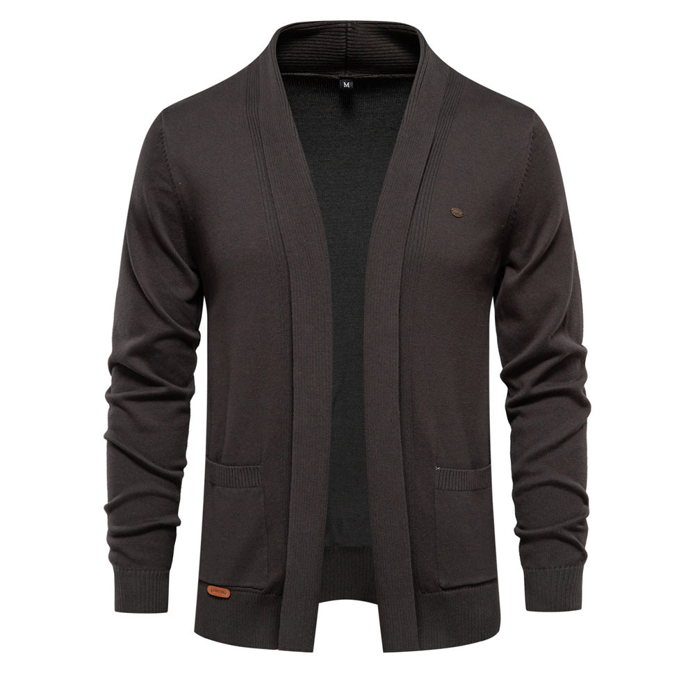 Pleasant knit jacket for men with open collar and practical pockets Lune London