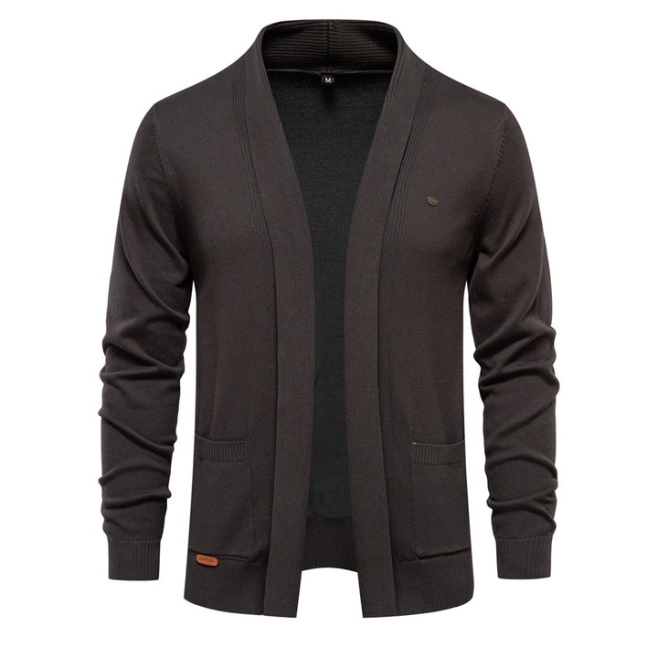 Pleasant knit jacket for men with open collar and practical pockets Lune London
