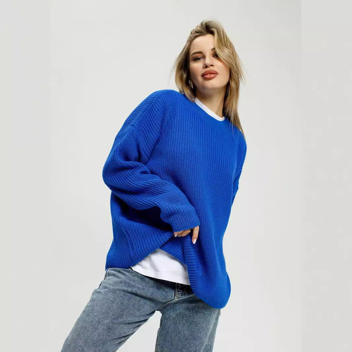 Women Oversized knit sweater with ribbed structure Lune London