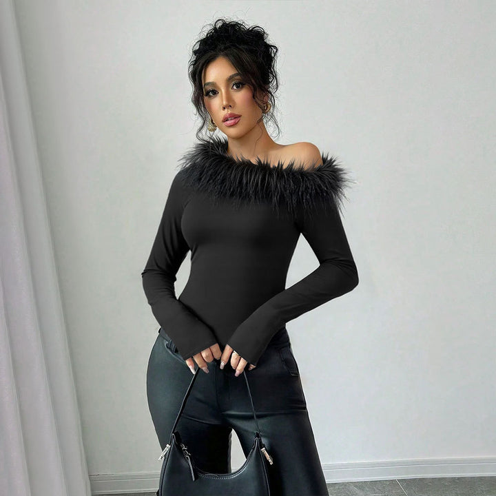Top élégant pour femmes avec bordure en peluche amovible Chic & Stil