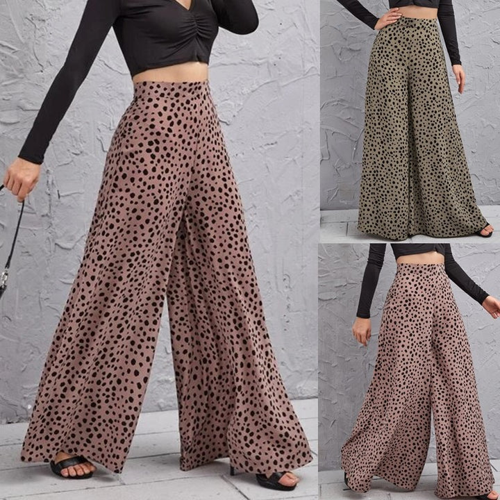 Wide palazzo pants for women with polka dot design Lune London
