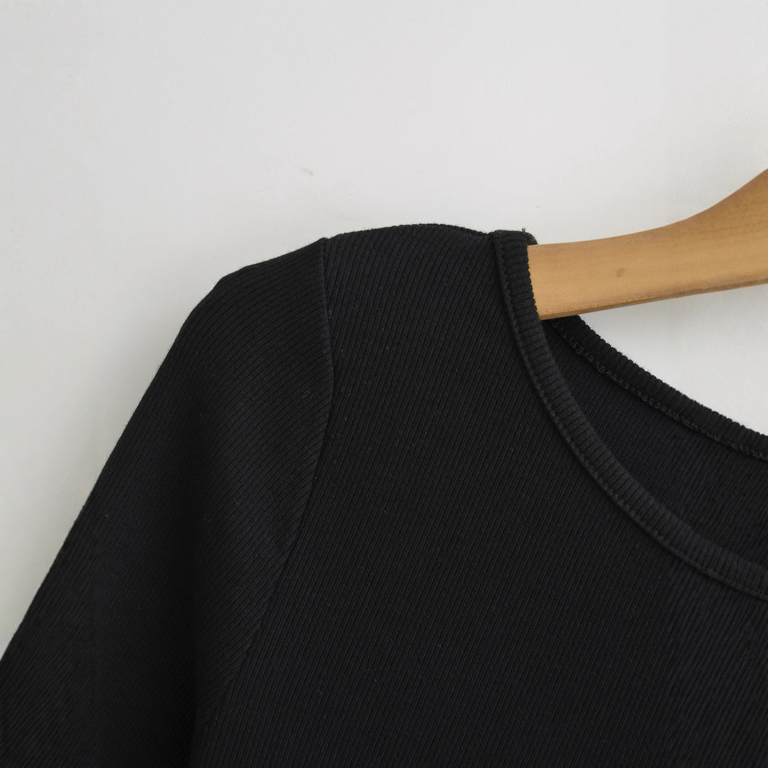 Women long sleeve top with elegant round neck Amarae