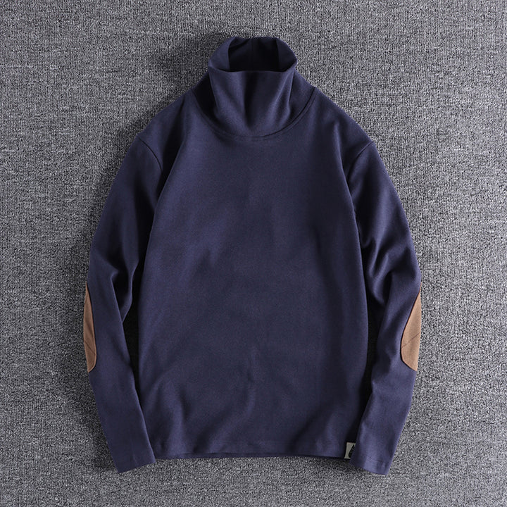 Men's polar fleece sweater with contrasting elbow patches Lune London