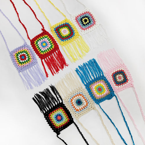 Amarae crochet pom pom shoulder bag for women