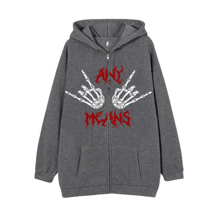 Women's hoodie with unique skeleton design and practical kangaroo pockets Lune London