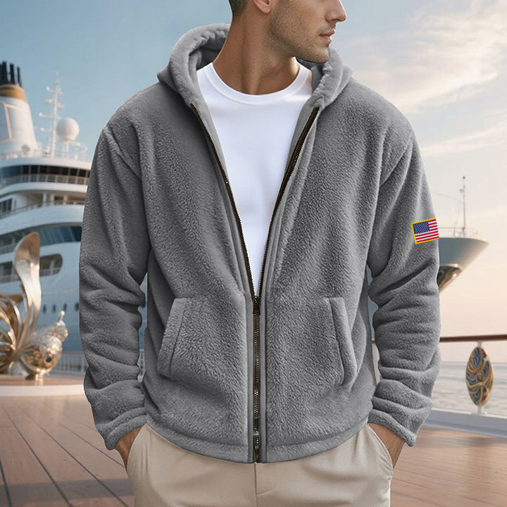 Men's Fleece Hoodie with practical pockets and modern zipper Amarae