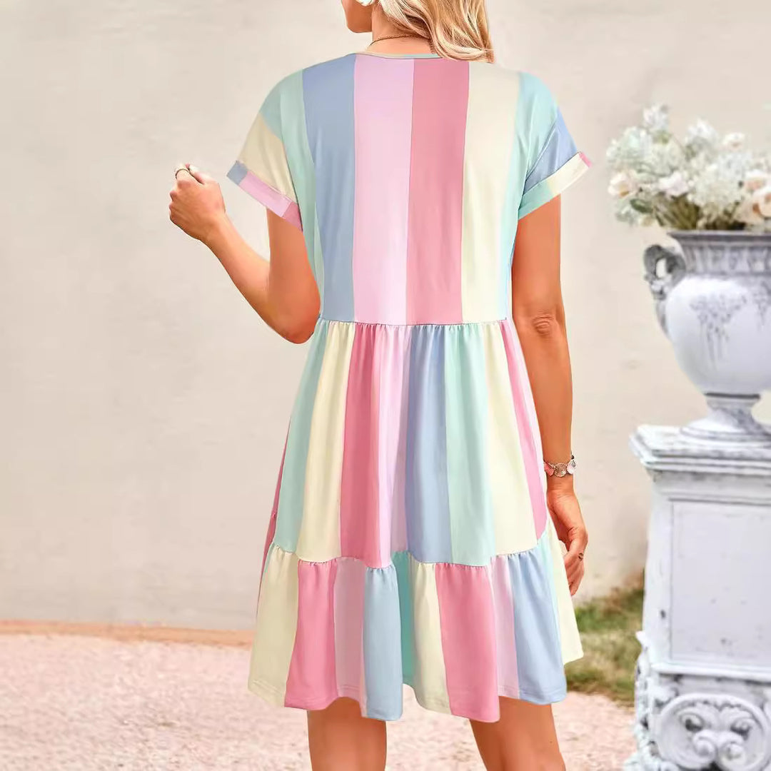 Lune London flared dress with ruffles for ladies