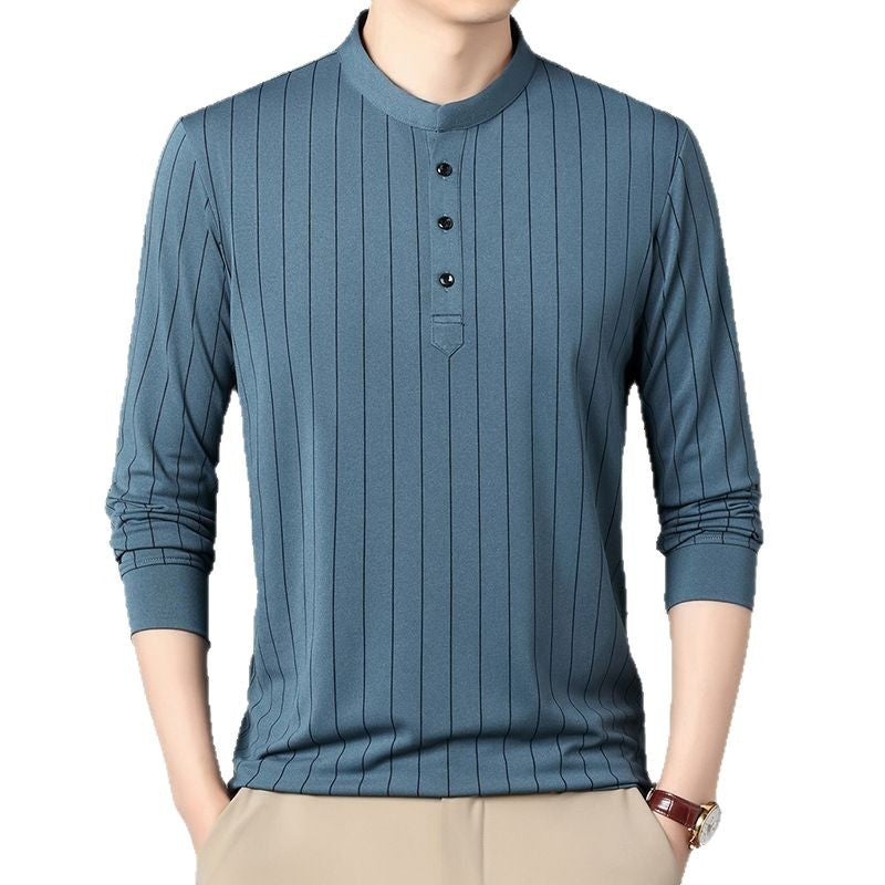 Men's polo shirt with an elegant striped pattern and a high-quality button placket Lune London