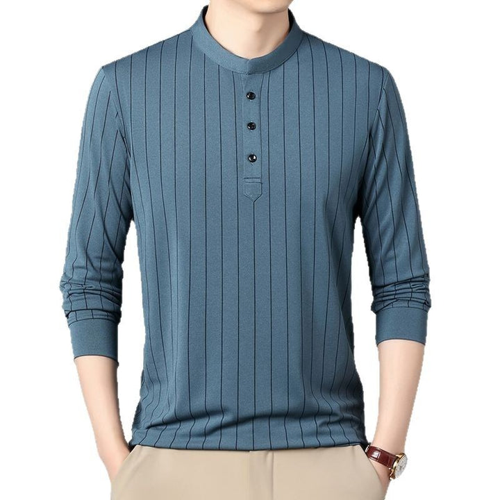 Men's polo shirt with an elegant striped pattern and a high-quality button placket Lune London