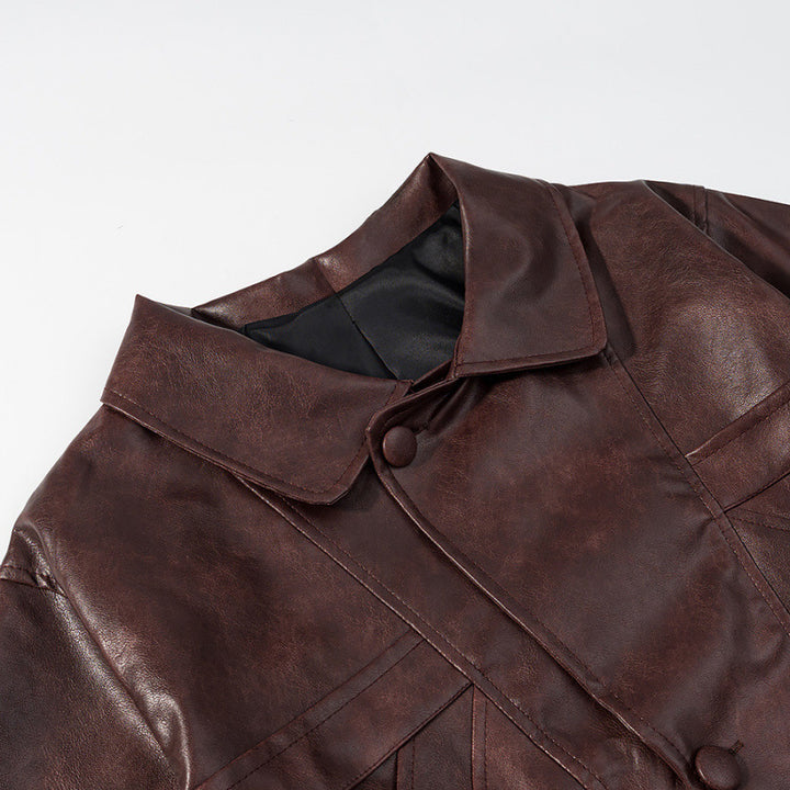 Veste en faux cuir pour femmes dans une coupe moderne avec des poches pratiques Chic & Stil
