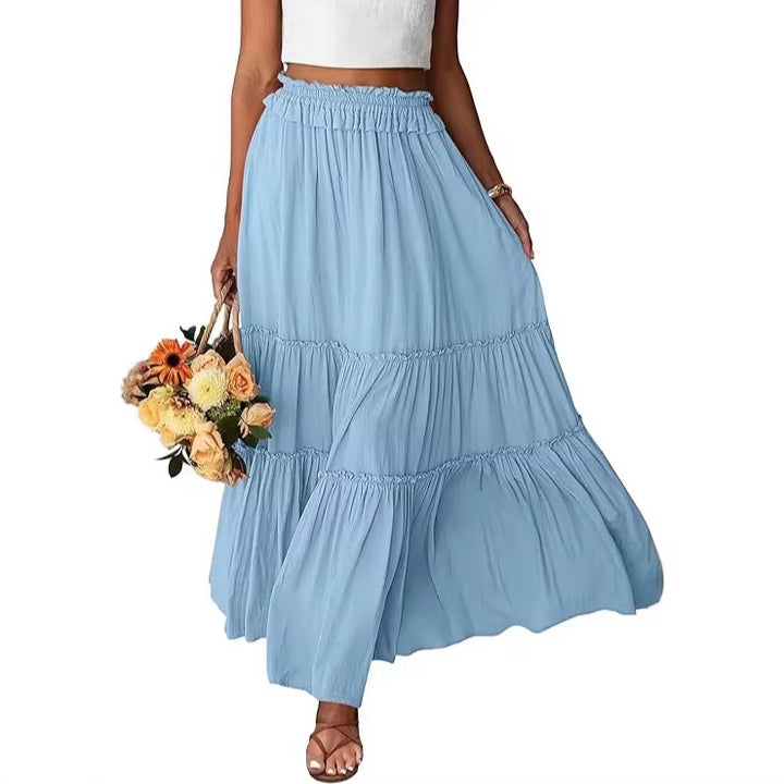 Jupe maxi aérienne pour femmes avec détails en volant Chic & Stil