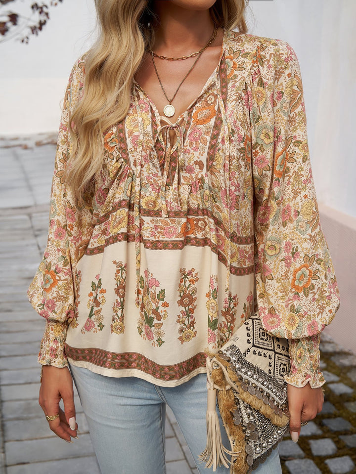 Lightweight women's blouse with a refined floral design and a relaxed fit Lune London