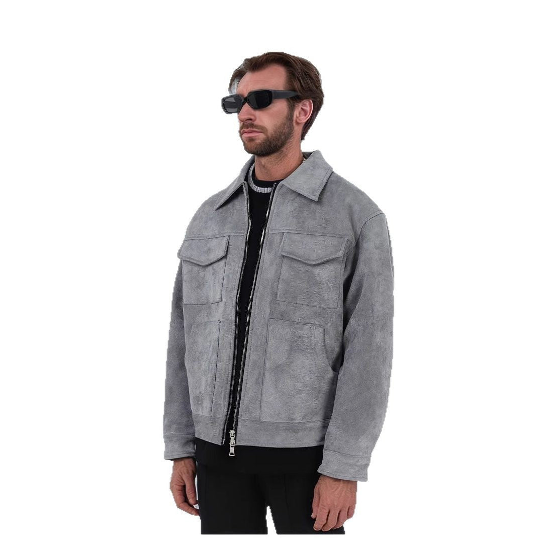 Men's Suede Jacket with Modern Pockets Lune London