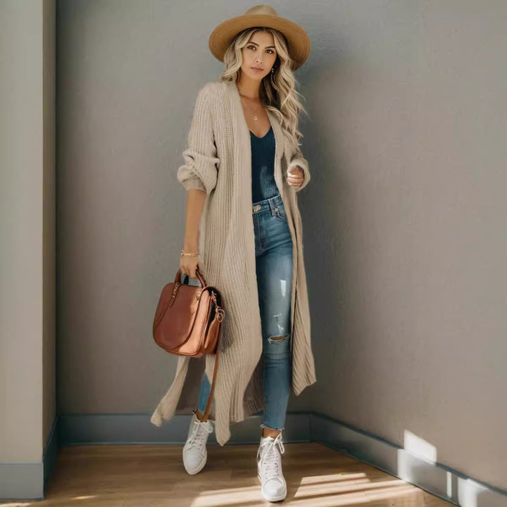 Cardigan en tricot pour femme avec bords bruts et coupe décontractée Chic & Stil