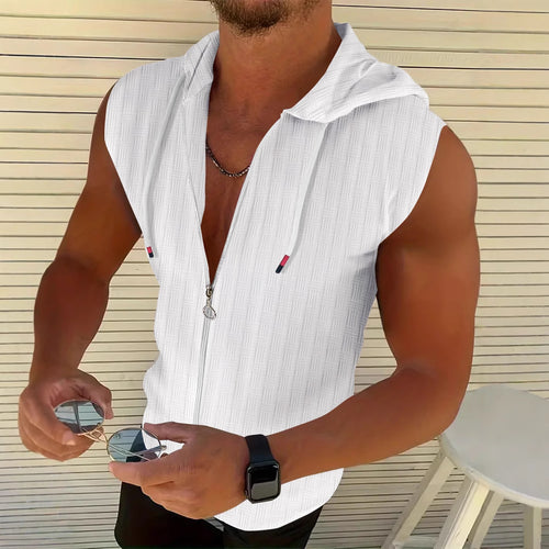 Men Completely Sleeveless Zip-Up Hoodie Amarae