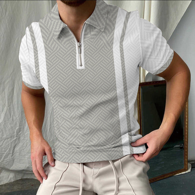 Lune London elegant short-sleeved checkered polo shirt for men