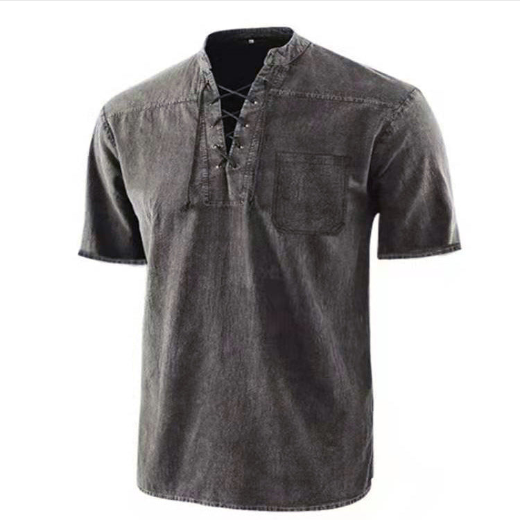Short sleeve shirt for men with a modern lace design and a chest pocket Lune London