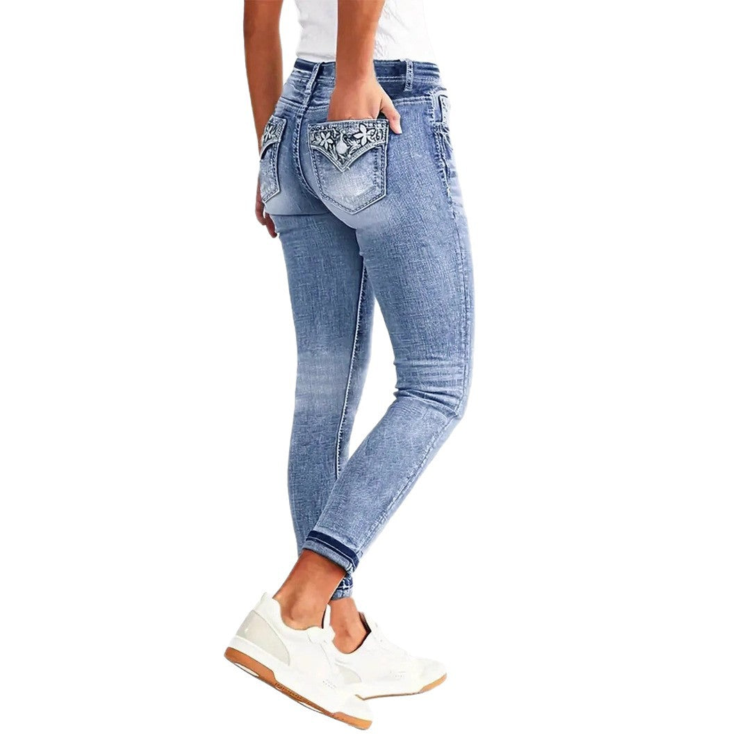 Women's Slim-Fit Stretch-Skinny-Jeans with Narrow Ankle Cuff and Five-Pocket Design Amarae