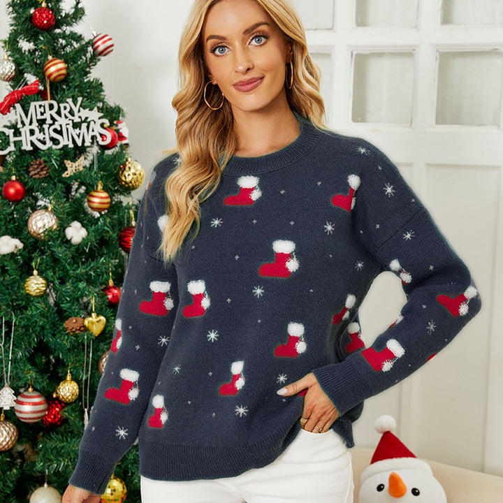 Women’s knitted sweater with festive design Lune London