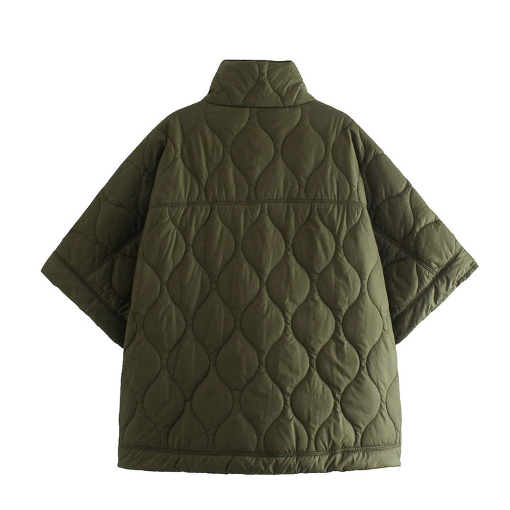 Quilted jacket for women with high collar and practical Italian pockets Lune London